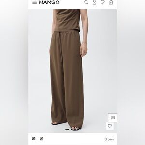 Mango Women's Chocolate Brown Relaxed Pants